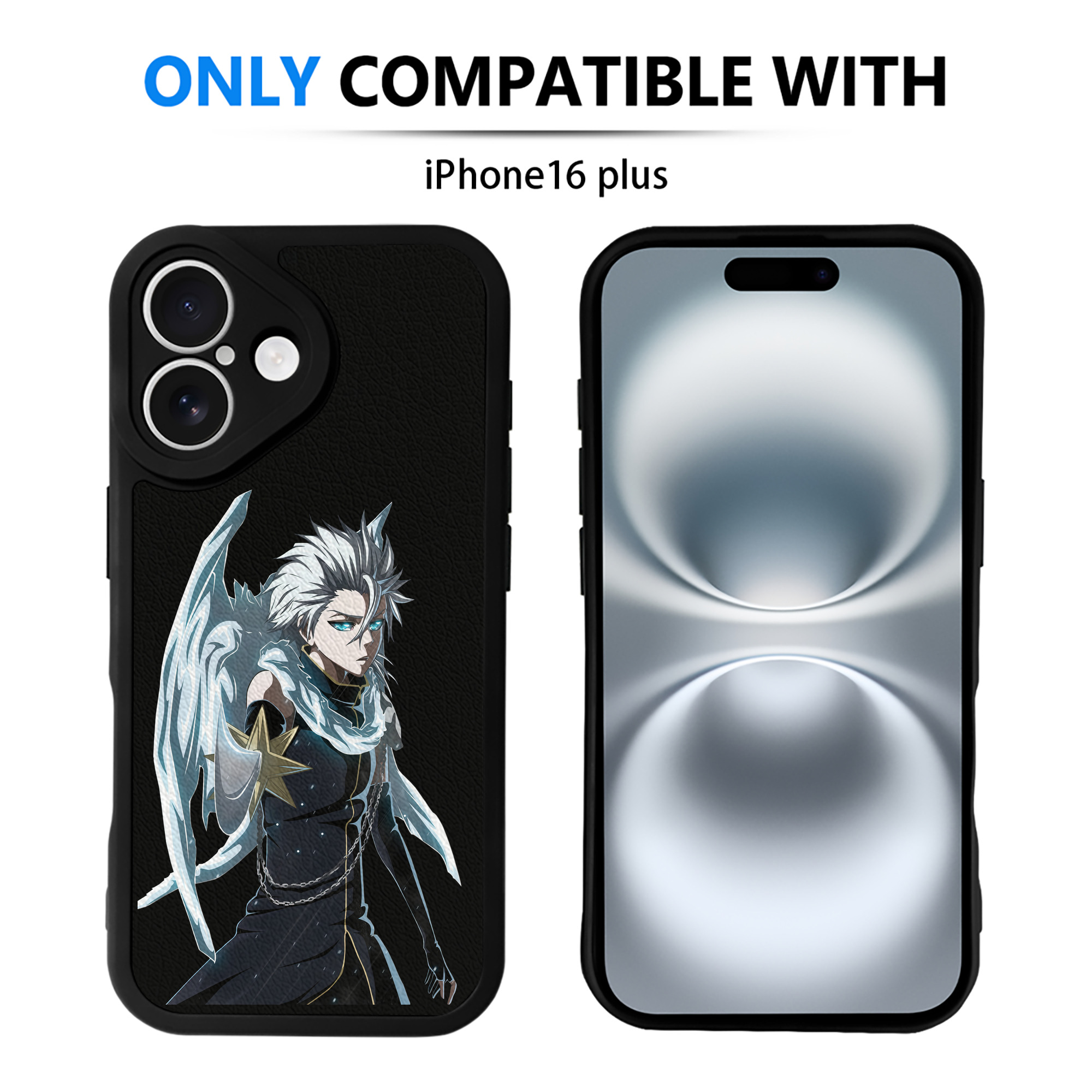 （画像用） ブリーチ 日番谷冬獅郎（ひつがや とうしろう） BLEACH Hitsugaya Toushirou 【iPhone 16シリーズ対応】シリコンスマホケース（レザー調） 材質：シリコン